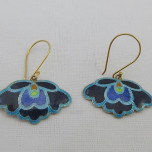 Possibly Shashi Singapuri Gold over Sterling Silver Enameled Floral Earrings- As it is