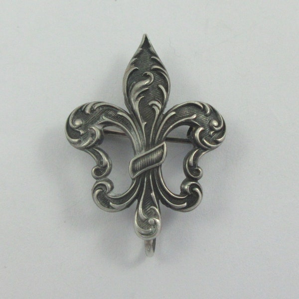 WithLoveSilver 925 Sterling Silver Irish Fleur De Lis Cross Brooch Pin With Velvet Box