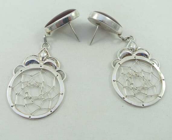 Navajo Phillip Guerro PTG Sterling Silver Carnelian D… - Gem display picture 2