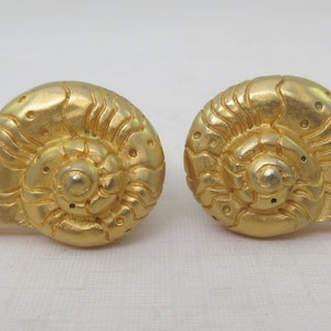 Karl Lagerfeld  Gold Tone Swirl Shell  Clip On Earrings