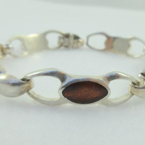 Unisex Sterling Silver Copper Enamel Open Link Bracelet - As it is