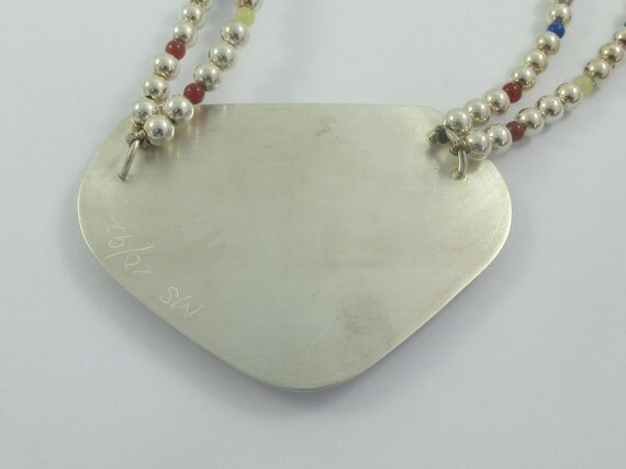 Statement Sterling Silver Malachite Sodalite Bead… - image 8