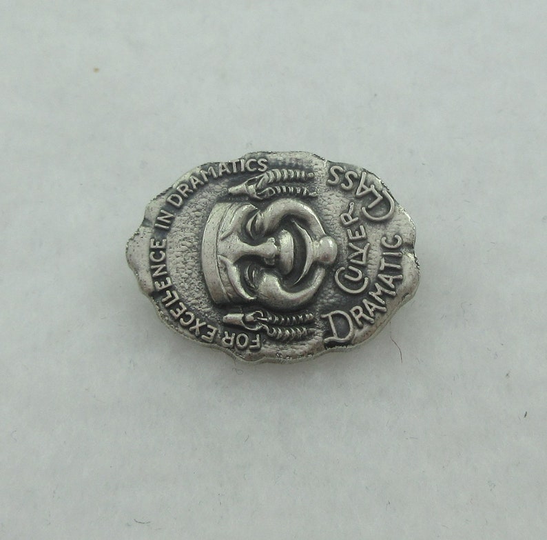 Sale Small Sterling Silver Culver Dramatic Class Excellence in Dramatics Brooch Pin