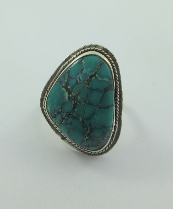 Sterling Silver Turquoise Ring - Size 6.25- As it… - image 1