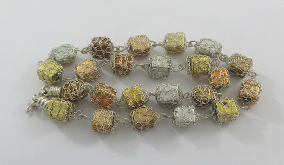 Modernist Sterling Silver Mixed Metals Woven Necklace