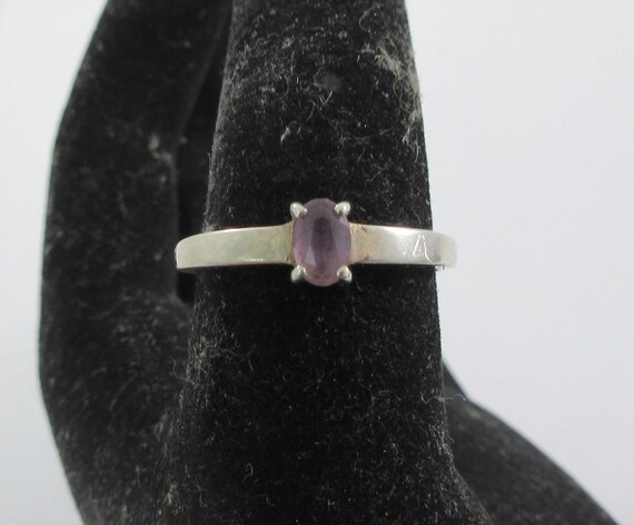 Sterling Silver Stackable Amethyst Ring - Size 9.… - image 3