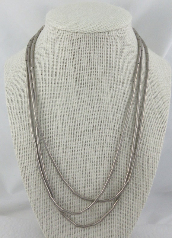 Long Native American Sterling Silver Liquid Chain… - image 3