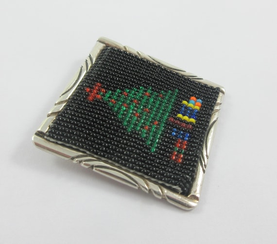 Southwestern Sterling Silver Beaded Christmas Tre… - image 3