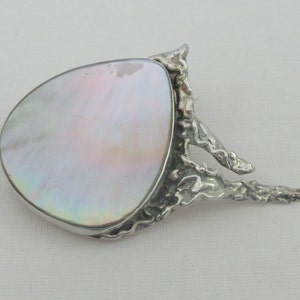 Poland Modernist 800 Silver Mother of Pearl Brooch