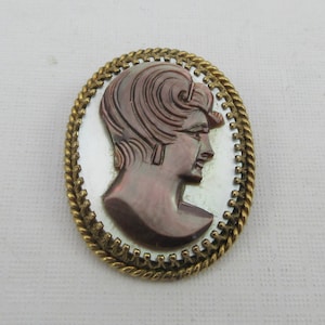 Alice Caviness Germany Gold Filled Abalone Muschel Cameo Brosche