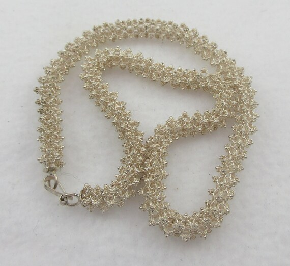 950 Silver Etruscan Revival Cannetille Ball Collar