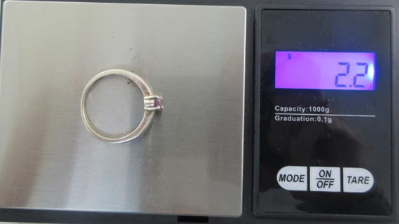 Sterling Silver Stackable Amethyst Ring - Size 9.… - image 11