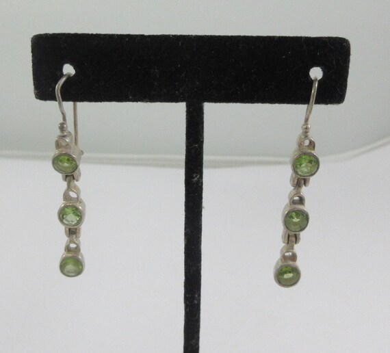 Sterling Silver Multi Peridot Dangle Earrings - image 5
