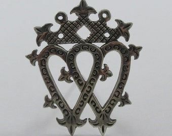 Scottish Sterling Silver Intricate Luckenbooth Crown Brooch Pin