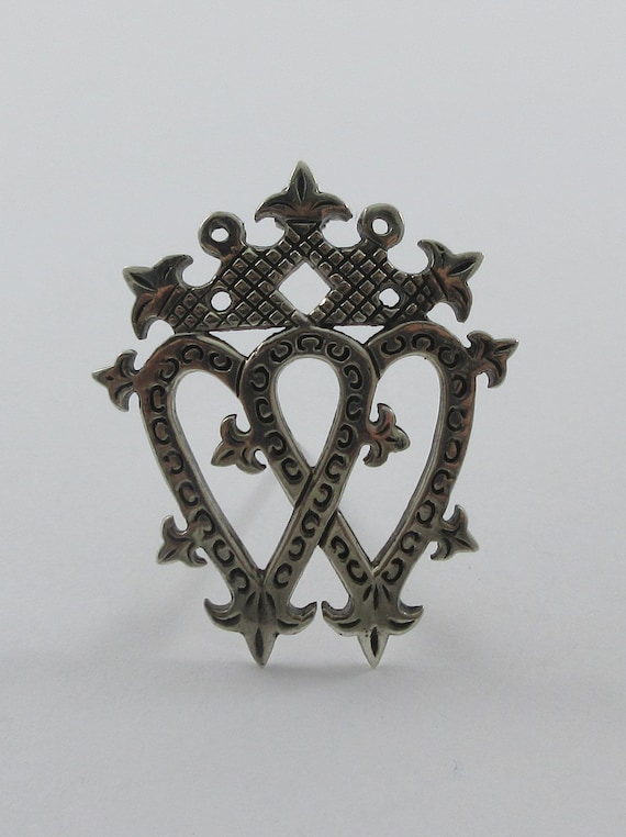 Scottish Sterling Silver Intricate Luckenbooth Cr… - image 1