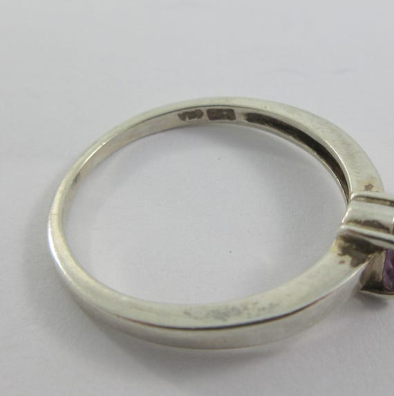 Sterling Silver Stackable Amethyst Ring - Size 9.… - image 9