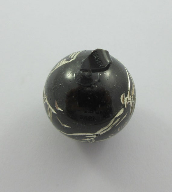 Japanese Blackened Sterling Silver Etched Ball Pe… - image 5