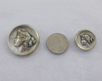 Pick your favorite !  Wightman & Hough Co Sterling Silver Cameo Locket Brooches