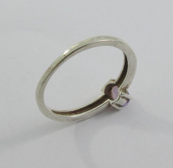 Sterling Silver Stackable Amethyst Ring - Size 9.… - image 8