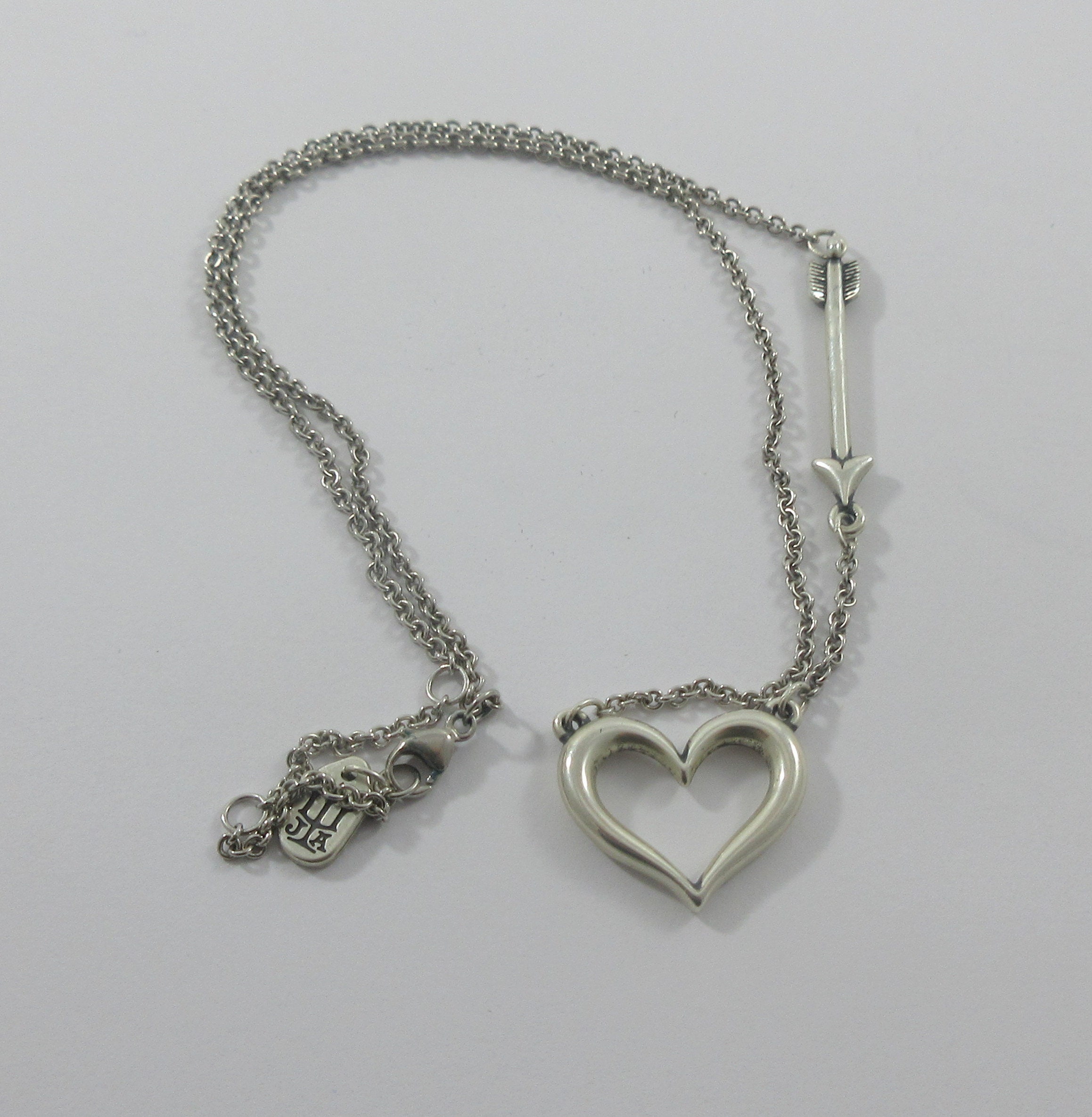 James Avery Sterling Silver Heart and Arrow Chain Necklace Etsy Canada