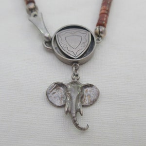 Gold Stone Beads Sterling Silver Multi Animal Fetish Style Necklace- As it is