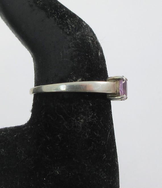 Sterling Silver Stackable Amethyst Ring - Size 9.… - image 4