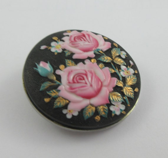 Japan Toshikane Hand Painted Pink Roses Porcelain… - image 4