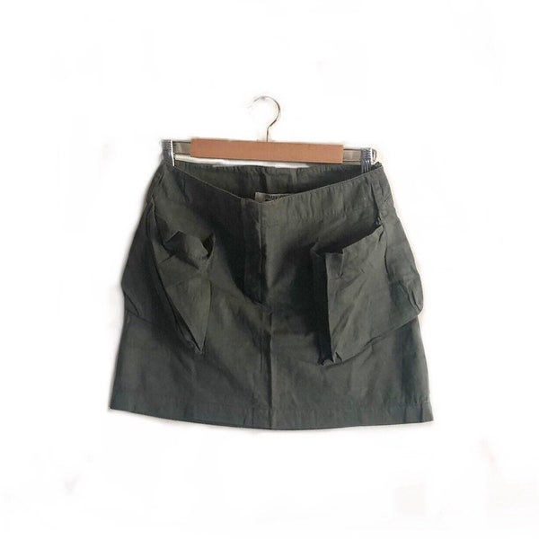 Miu Miu 2001 pre owned vintage cotton grey cargo mini skirt