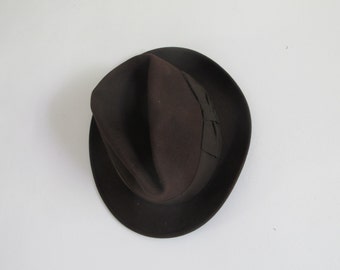 Vintage French SOOLS Paris • Brown Stetson Felt Hat •