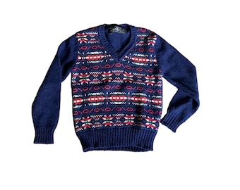 Vintage kids shetland knitwear wool jumper sweater - Fair isle