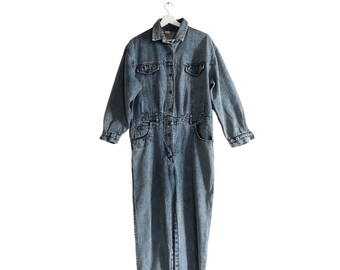 Denim Jumpsuit vintage 80s Combinaison en denim surdimensionnée 100% coton