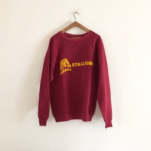 Vintage Sierra Stallions varsity raglan burgundy sweatshirt Made in usa image 9