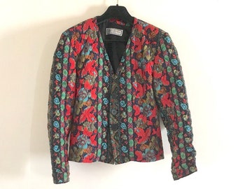 Yves Saint Laurent quilted floral jacket • YSL vintage