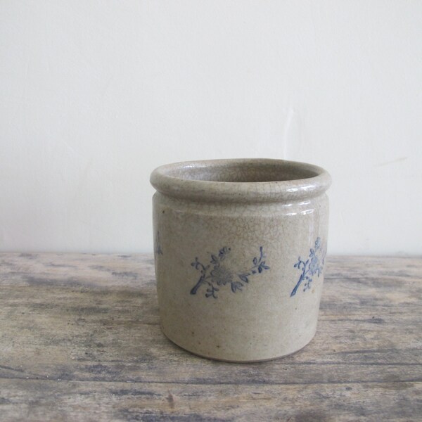 terra cotta glazed Pot  // confiture Jam or Mustard//  french pottery