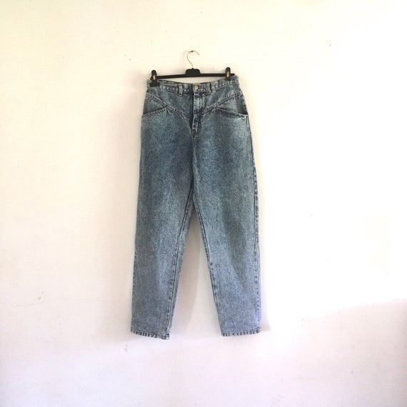 Vintage 80s French Baggy Acid Wash Denim Jeans High Waist | Etsy