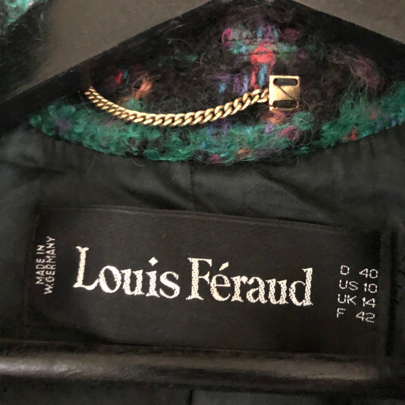LOUIS FERAUD vintage mohair tartan blazer French designer Luxe image 9