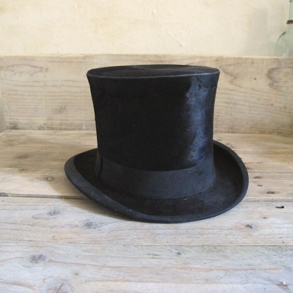 Antique French RODDY 1900s Top Hat Made in France - Paris Edwardian, victorian era