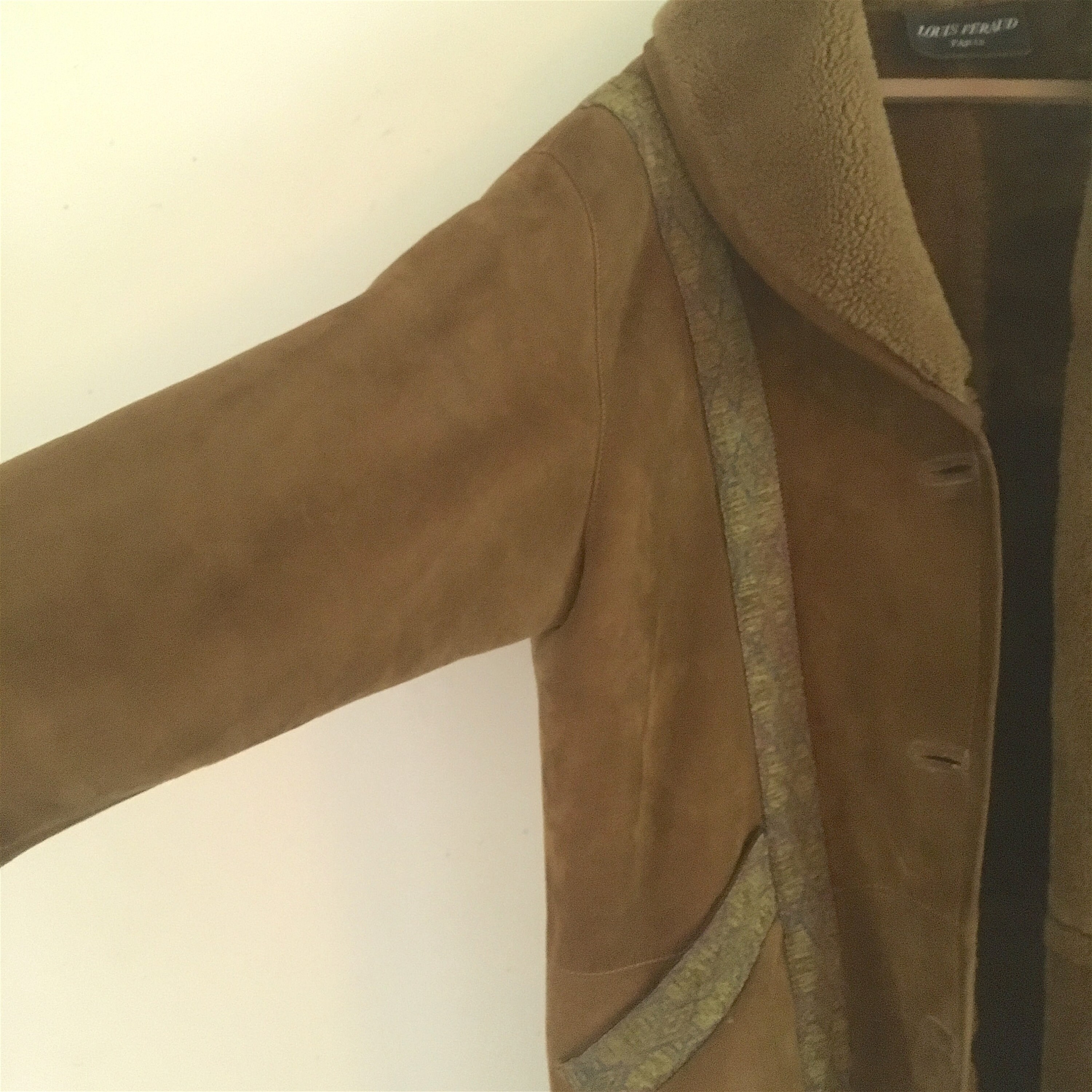 LOUIS FERAUD 70s Shearling Suede Boho 