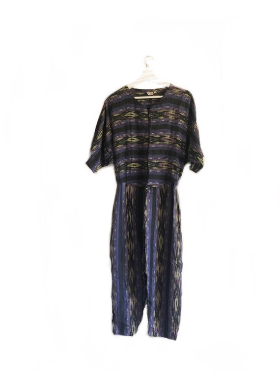 80's Ikat Jumpsuit  made in India  vintage - Gem