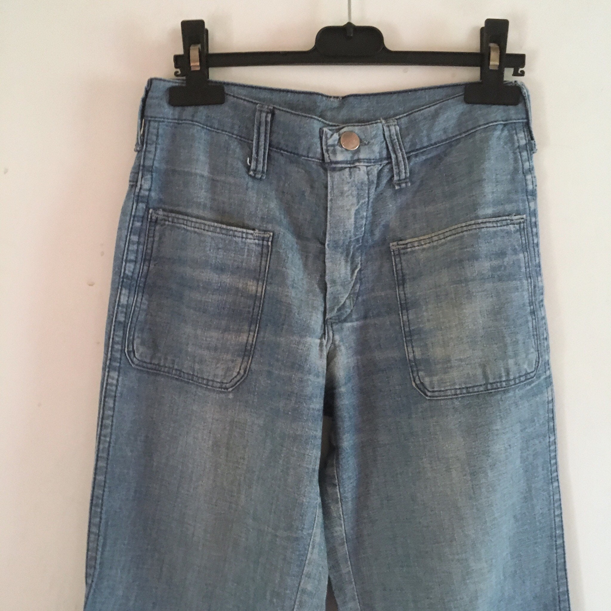 Vintage 70s Wrangler Blue Bell High Waist Flare Summer Denim Vintage 70s Wrangler Blue Bell High Waist Flare Summer Denim