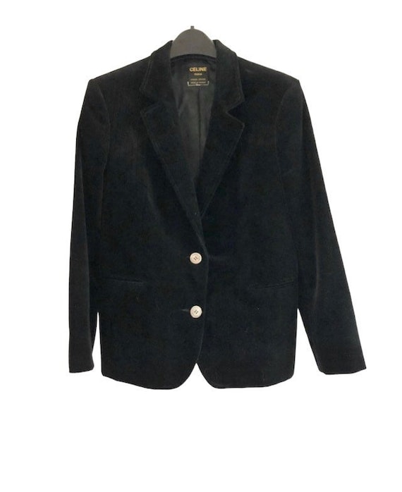 CELINE Vintage Black Velours Blazer Classic Jacket - Etsy