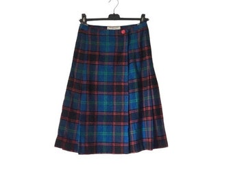 Yves SAINT LAURENT Rive Gauche 70s Vintage tartan wool skirt • YSL