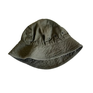 French army 80s kaki cotton vintage bucket hat bob