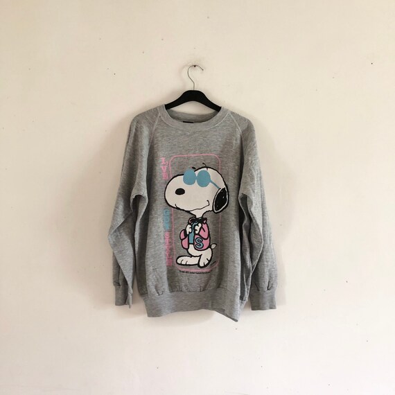 Snoopy Vintage 80s heather grey raglan Sweatshirt