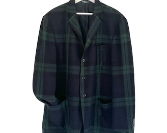 Blazer vintage en laine tartan Polo Ralph Lauren pour hommes