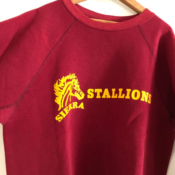 Vintage Sierra Stallions varsity raglan burgundy … - image 3