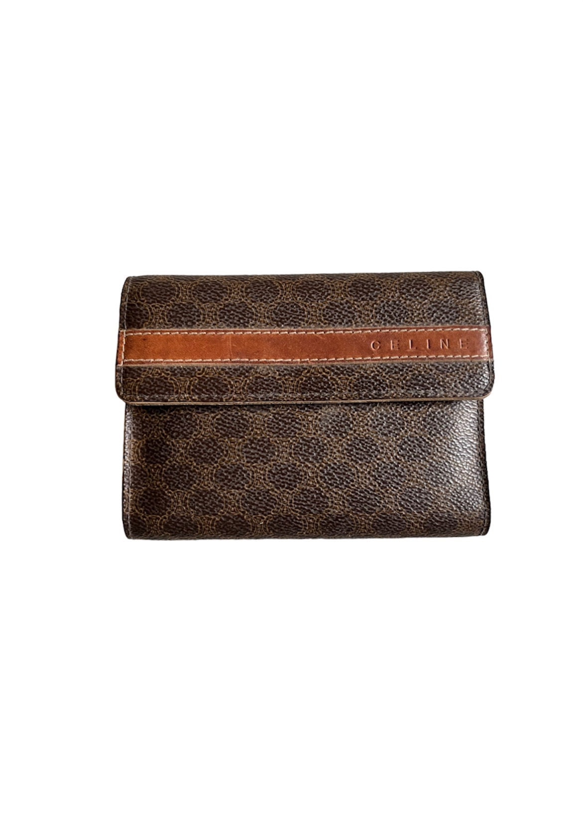Celine - Authenticated Triomphe Wallet - Leather Brown Plain for Women, Very Good Condition