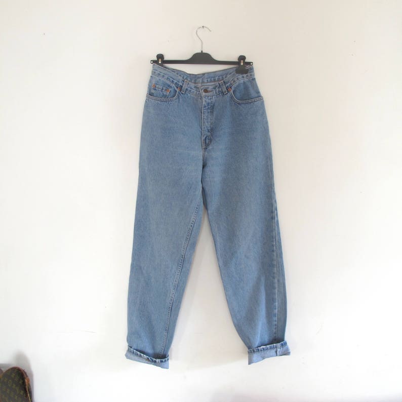 Vintage 90s LEVI'S Tapered Jeans // Distressed Denim / - Etsy