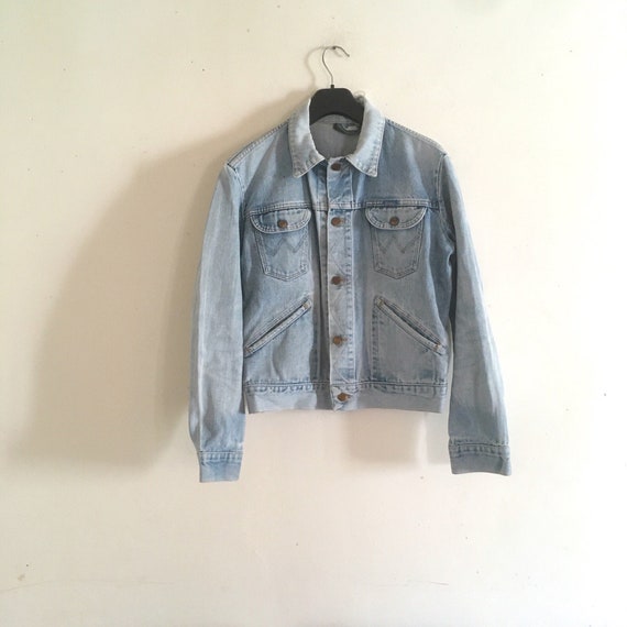 Wrangler vintage trucker denim jacket 80s • blue b