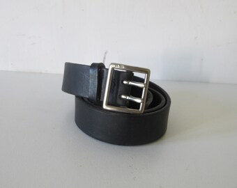 RALPH LAUREN vintage Black leather saddle Belt made in Italy • vegetable tanned